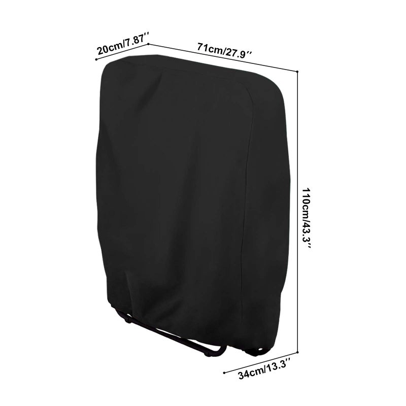 Uranshin Outdoor Furniture Cover Waterproof 2PCS, Zero Gravity Chair Covers, Folding Patio Chair Covers All Weather, Dustproof Anti Gravity Chair Cover with Storage Bag, 28"" W x 13"" D x 43"" H, Black - Image 4